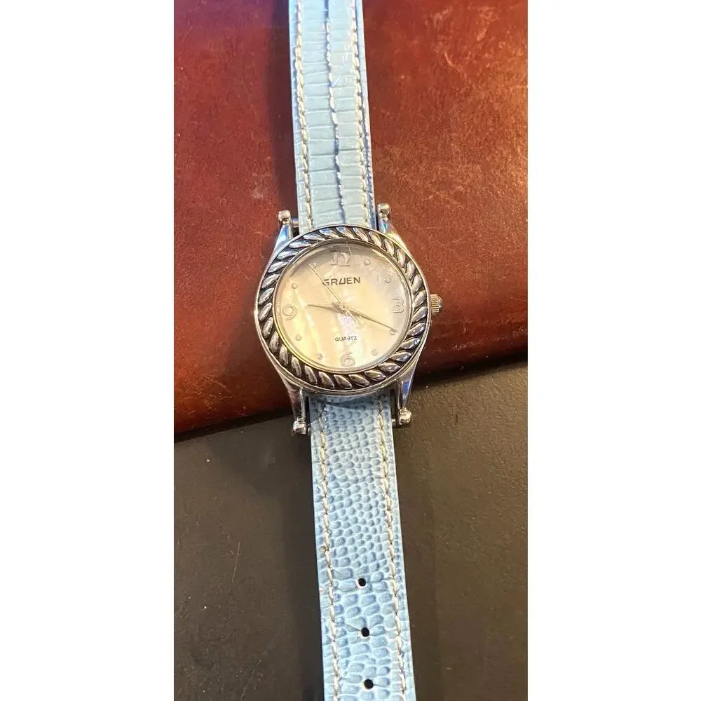 Women's 24mm Gruen Watch, Silver Tone with MOP Face